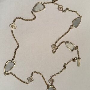 Kendra Scott Gold Tone Multi Stone Station/Lariat Necklace